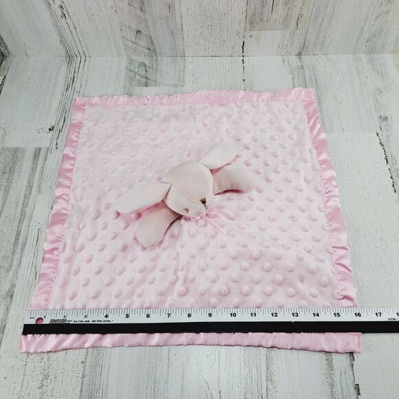 Pro Goleem Pink Bunny Rabbit Lovey Baby Security Blanket Satin 16"x16" Soother - Picture 10 of 13